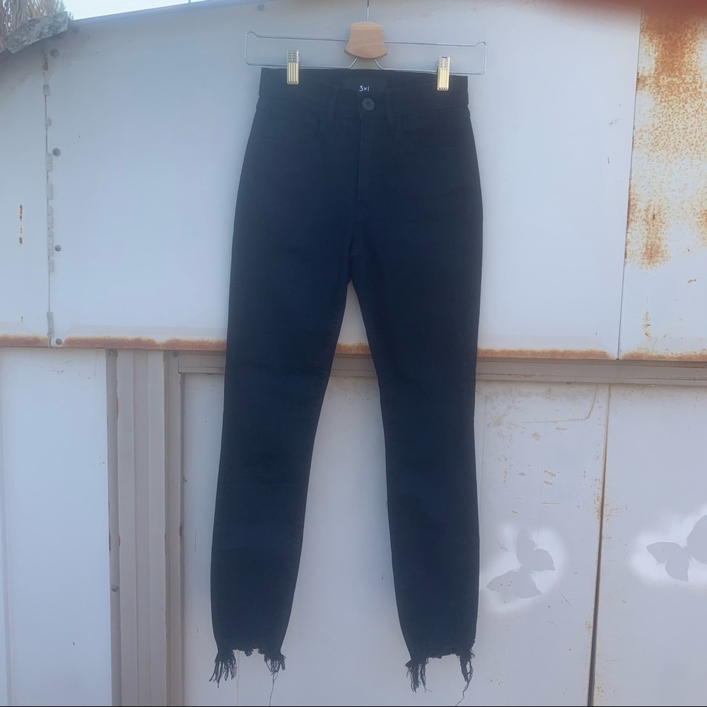 3x1 black cropped jeans